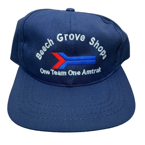 Vintage Amtrak Railroad Hat Cap Railway Trains Conductor 90s Beech Grove USA